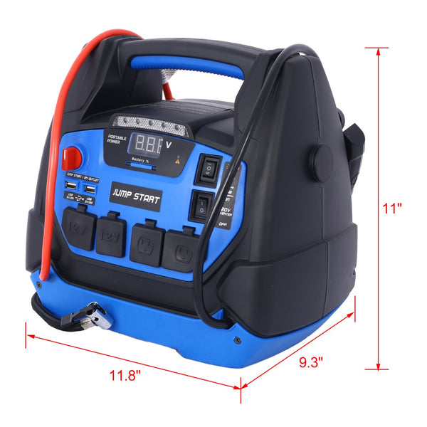 English Elm Rechargeable Jump Starter 1800a Agm Power Station with Air Compressor and Ac Outlets W46582326