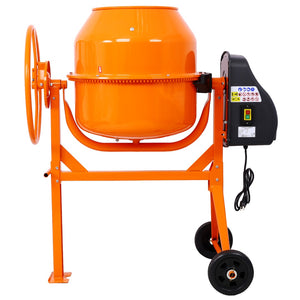 English Elm Cement Mixer 5 Cu Ft Electric Cast Iron Drum 650w Motor for Mortar Stucco Feed W46583821