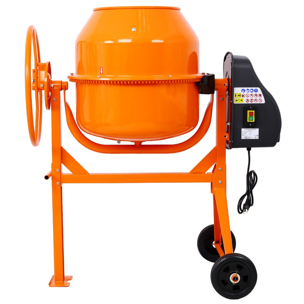 English Elm Cement Mixer 5 Cu Ft Electric Cast Iron Drum 650w Motor for Mortar Stucco Feed W46583821