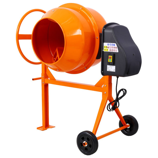English Elm Cement Mixer 5 Cu Ft Electric Cast Iron Drum 650w Motor for Mortar Stucco Feed W46583821
