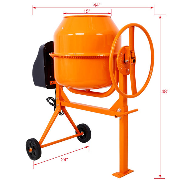 English Elm Cement Mixer 5 Cu Ft Electric Cast Iron Drum 650w Motor for Mortar Stucco Feed W46583821