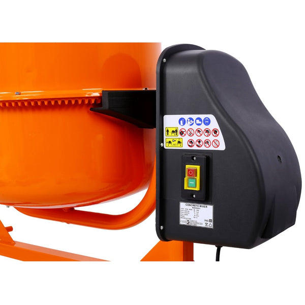 English Elm Cement Mixer 5 Cu Ft Electric Cast Iron Drum 650w Motor for Mortar Stucco Feed W46583821