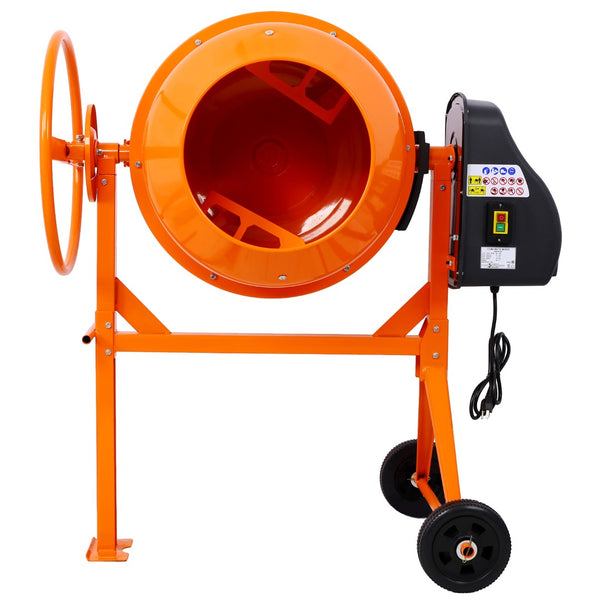 English Elm Cement Mixer 5 Cu Ft Electric Cast Iron Drum 650w Motor for Mortar Stucco Feed W46583821