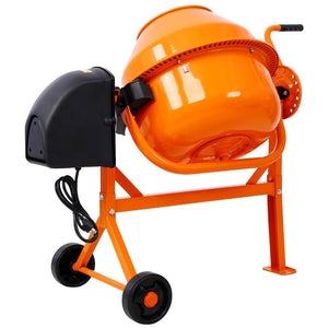 English Elm Cement Mixer 3 Cu Ft Cast Iron Drum Electric Portable Machine for Mortar and Stucco W46583822