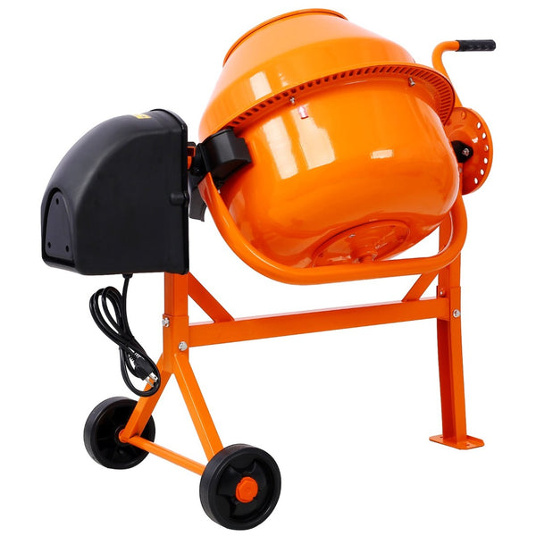 English Elm Cement Mixer 3 Cu Ft Cast Iron Drum Electric Portable Machine for Mortar and Stucco W46583822