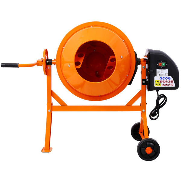 English Elm Cement Mixer 3 Cu Ft Cast Iron Drum Electric Portable Machine for Mortar and Stucco W46583822