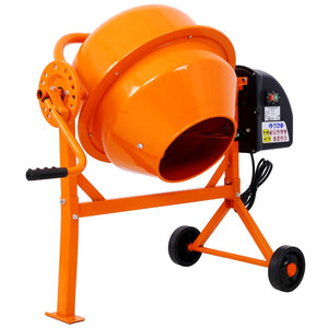 English Elm Cement Mixer 3 Cu Ft Cast Iron Drum Electric Portable Machine for Mortar and Stucco W46583822