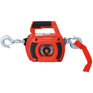 English Elm Drill Powered Portable Winch Hoist 750 Lb Capacity with 40 Ft Steel Wire Rope W46590007