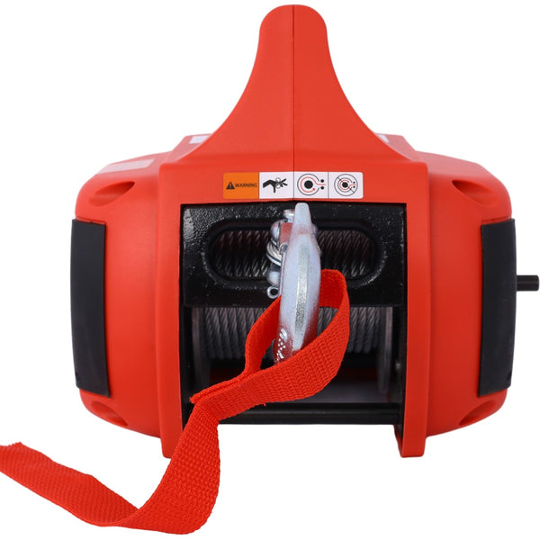 English Elm Drill Powered Portable Winch Hoist 750 Lb Capacity with 40 Ft Steel Wire Rope W46590007