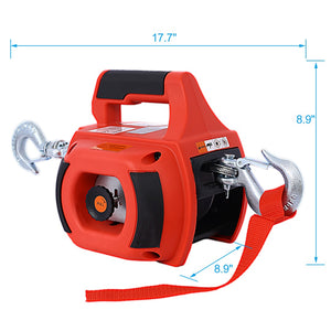 English Elm Drill Powered Portable Winch Hoist 750 Lb Capacity with 40 Ft Steel Wire Rope W46590007