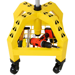 English Elm Pneumatic Swivel Rolling Mechanics Stool with Foam Cushion and Heavy Duty Shop Casters Yellow W46590153