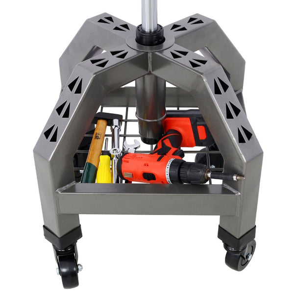 English Elm Pneumatic Swivel Rolling Mechanics Stool with Foam Cushion and Heavy Duty Shop Casters Gray W46590155