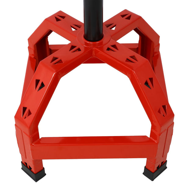 English Elm Pneumatic Mechanic Rolling Stool with Swivel Seat Wire Shelf and Heavy Gauge Steel Frame Red W46590156