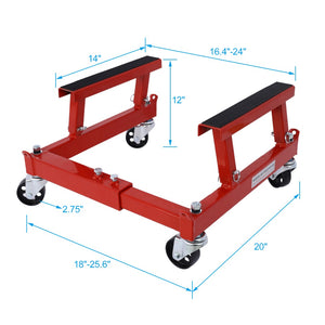 English Elm Atv Motorcycle Engine Cradle Dolly Heavy Duty Welded Steel Frame with Swivel Casters W46592177