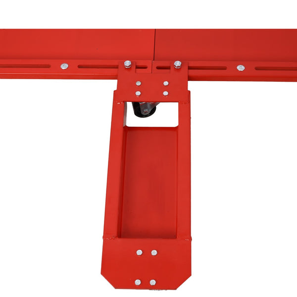 English Elm Motorcycle Dolly Heavy Duty Steel Garage Storage Mover with Six Swivel Casters Red W46594604