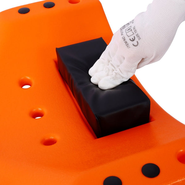 English Elm Plastic Mechanic Creeper Blow Molded Hdpe Body Padded Headrest Dual Tool Trays 440 Lb Orange W465P144539