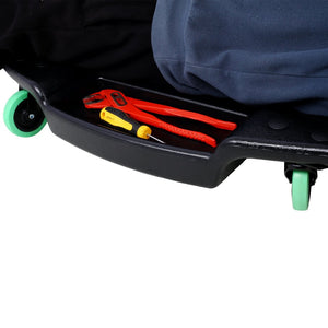 English Elm Plastic Mechanic Creeper Blow Molded Hdpe Body Padded Headrest Dual Tool Trays 440 Lb Black W465P144540