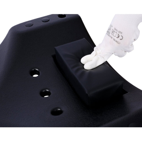 English Elm Plastic Mechanic Creeper Blow Molded Hdpe Body Padded Headrest Dual Tool Trays 440 Lb Black W465P144540
