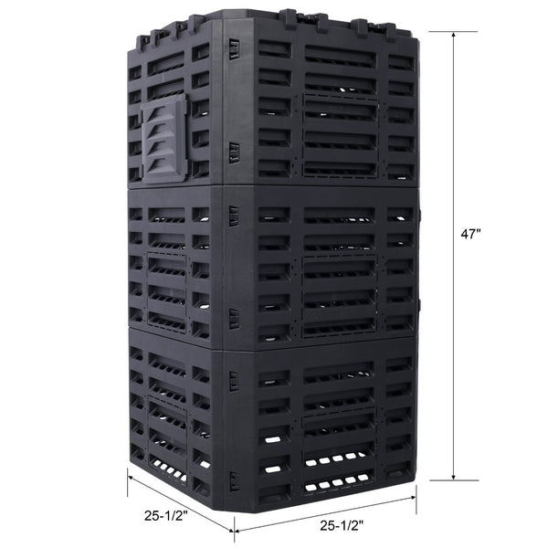 English Elm Garden Composter Bin Recycled Plastic 132 Gallon Outdoor Aerating Soil Builder W465P144578