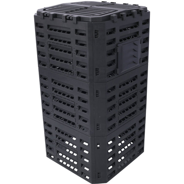 English Elm Garden Composter Bin Recycled Plastic 132 Gallon Outdoor Aerating Soil Builder W465P144578