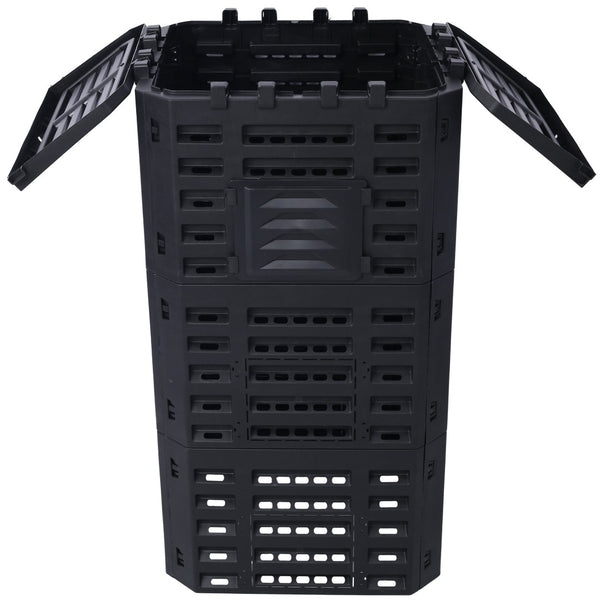 English Elm Garden Composter Bin Recycled Plastic 132 Gallon Outdoor Aerating Soil Builder W465P144578