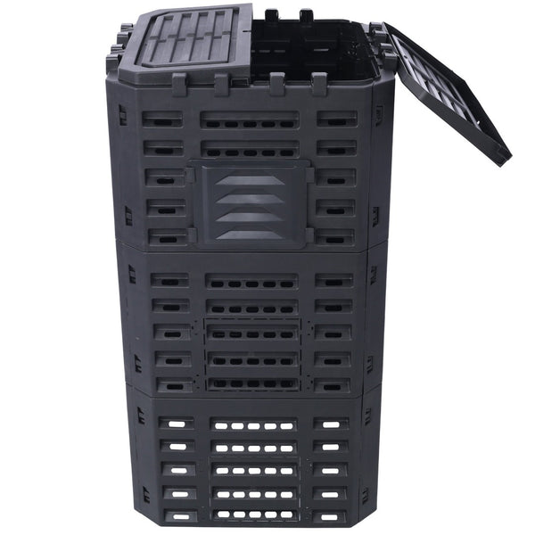 English Elm Garden Composter Bin Recycled Plastic 132 Gallon Outdoor Aerating Soil Builder W465P144578