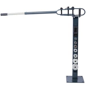 English Elm Pedestal Floor Mount Metal Bender with 7 Round Dies and Powder Coated Steel Frame Gray W465P145718