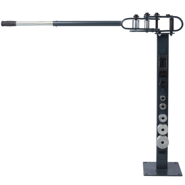 English Elm Pedestal Floor Mount Metal Bender with 7 Round Dies and Powder Coated Steel Frame Gray W465P145718