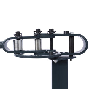 English Elm Pedestal Floor Mount Metal Bender with 7 Round Dies and Powder Coated Steel Frame Gray W465P145718