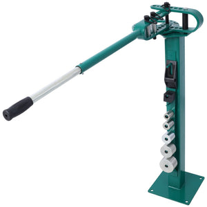 English Elm Pedestal Floor Mount Metal Bender with 7 Round Dies and Powder Coated Steel Frame Green W465P145719