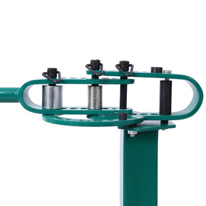 English Elm Pedestal Floor Mount Metal Bender with 7 Round Dies and Powder Coated Steel Frame Green W465P145719