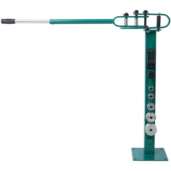 English Elm Pedestal Floor Mount Metal Bender with 7 Round Dies and Powder Coated Steel Frame Green W465P145719