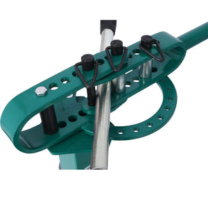 English Elm Pedestal Floor Mount Metal Bender with 7 Round Dies and Powder Coated Steel Frame Green W465P145719