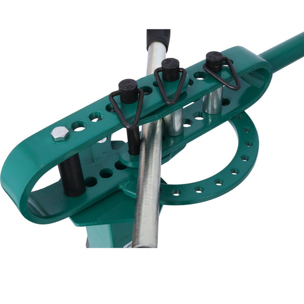 English Elm Pedestal Floor Mount Metal Bender with 7 Round Dies and Powder Coated Steel Frame Green W465P145719