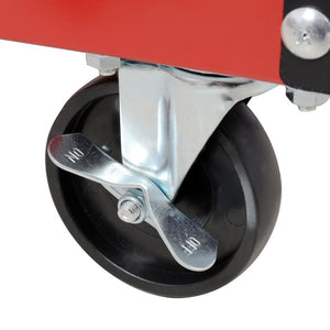 English Elm 3 Tier Heavy Duty Rolling Workshop Cart with Pegboard Side Panel and Locking Casters W465P146340