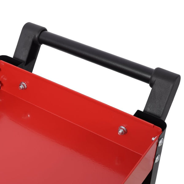 English Elm 3 Tier Heavy Duty Rolling Workshop Cart with Pegboard Side Panel and Locking Casters W465P146340