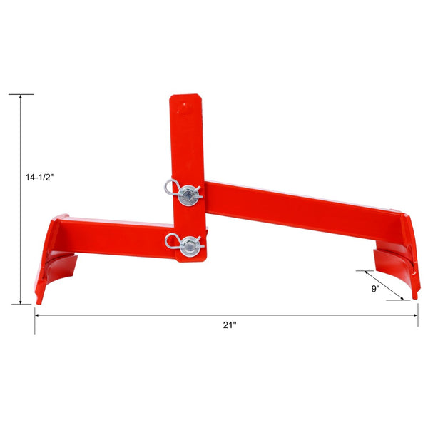 English Elm Steel Drum Lifter Carbon Forklift Attachment 1100 Lb Tong Grip Warehouse Tool W465P146665