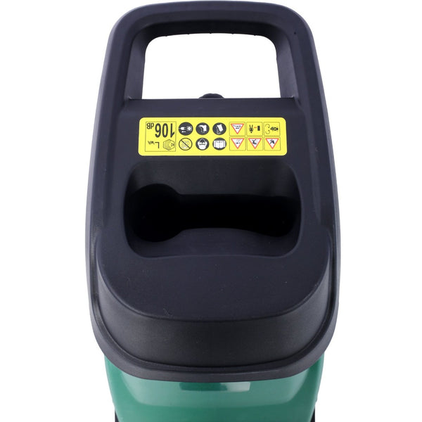 English Elm 15amp Electric Garden Shredder 2600w Motor Portable Mulcher with 60l Bag and Wheels W465P146809