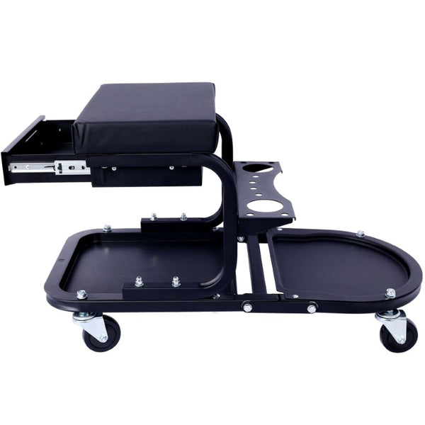 English Elm Ultimate Rolling Garage Utility Cart with Cushioned Seat Drawer and Swivel Casters W465P147042