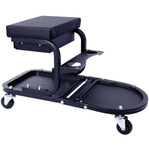 English Elm Ultimate Rolling Garage Utility Cart with Cushioned Seat Drawer and Swivel Casters W465P147042