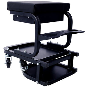 English Elm Ultimate Rolling Garage Utility Cart with Cushioned Seat Drawer and Swivel Casters W465P147042