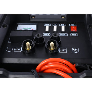 English Elm 12v and 24v Wheeled Jump Starter Charger with Dial Display Telescopic Handle Shop Use W465P147925