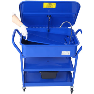 English Elm Mobile Steel Parts Washer 20 Gallon Powder Coated Shop Cleaner with 325 Gph Pump W465P149908