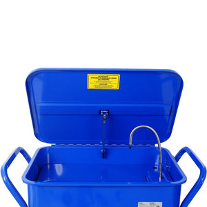 English Elm Mobile Steel Parts Washer 20 Gallon Powder Coated Shop Cleaner with 325 Gph Pump W465P149908