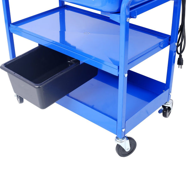 English Elm Mobile Steel Parts Washer 20 Gallon Powder Coated Shop Cleaner with 325 Gph Pump W465P149908