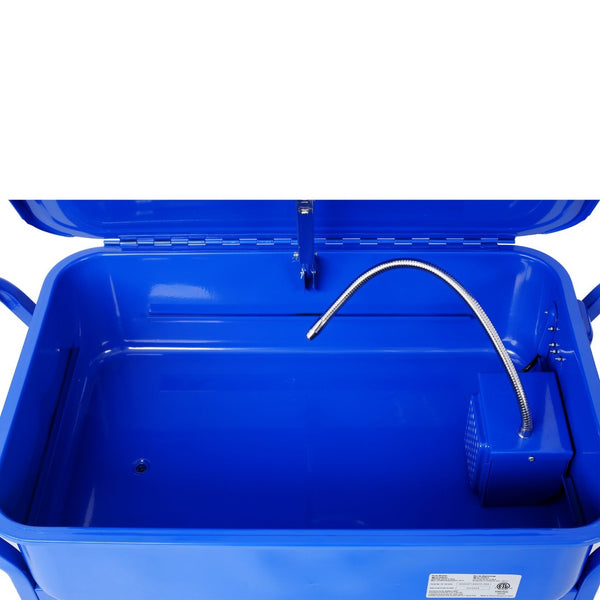 English Elm Mobile Steel Parts Washer 20 Gallon Powder Coated Shop Cleaner with 325 Gph Pump W465P149908