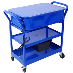 English Elm Mobile Steel Parts Washer 20 Gallon Powder Coated Shop Cleaner with 325 Gph Pump W465P149908