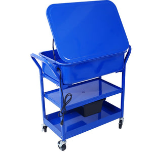 English Elm Mobile Steel Parts Washer 20 Gallon Powder Coated Shop Cleaner with 325 Gph Pump W465P149908