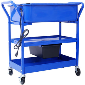 English Elm Mobile Steel Parts Washer 20 Gallon Powder Coated Shop Cleaner with 325 Gph Pump W465P149908