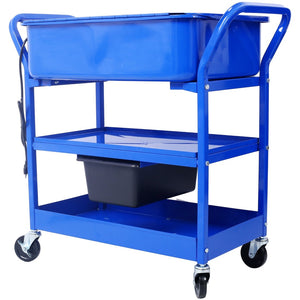 English Elm Mobile Steel Parts Washer 20 Gallon Powder Coated Shop Cleaner with 325 Gph Pump W465P149908